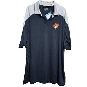NWT Columbia Golf OSU Performance Gray Polo Shirt Oklahoma State sz XL Omni Wick